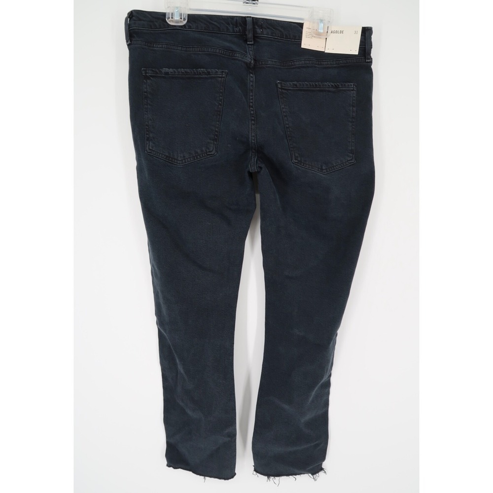 Agolde Toni Jeans Mid Rise Straight Leg Black Organic Denim Size 31 New